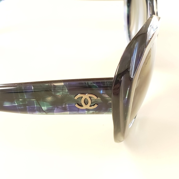 Chanel 100%AUTH Blue Multicolor CC Logo Sunglasses - Picture 5 of 8